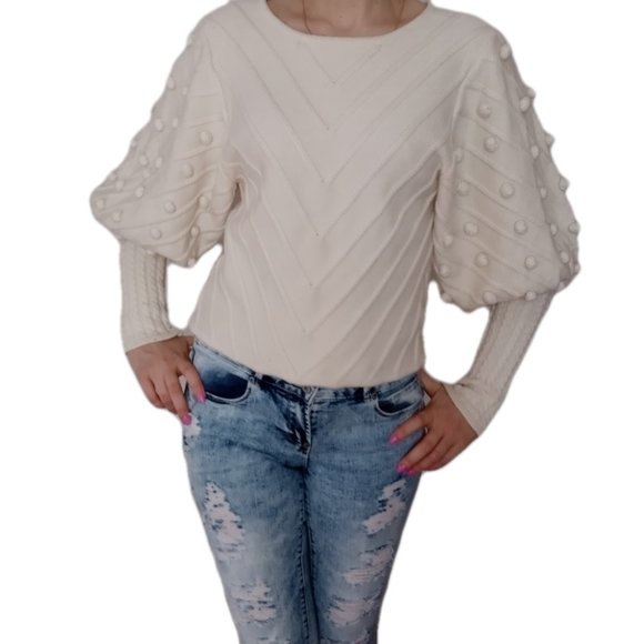 Sweater Small Ruffle Sleeve - Picture 4 of 11